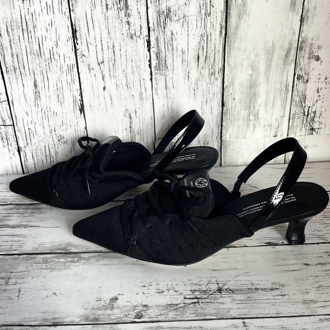 美品 ✨ メゾンマーベリックプレゼンツ レースアップ ミュール 黒 23.5cm