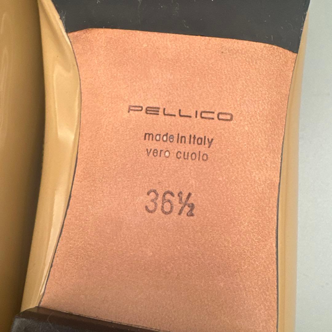 PELLICO ベージュ ポインテッドトゥ フラットシューズ 23.5cm