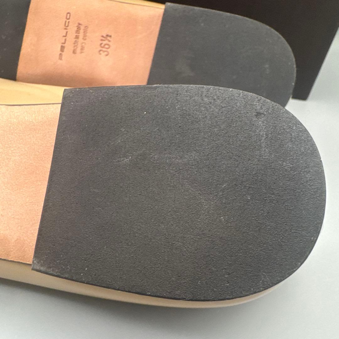 PELLICO ベージュ ポインテッドトゥ フラットシューズ 23.5cm