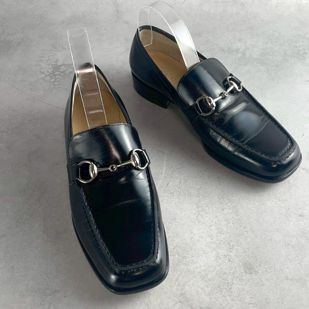 靴 Gucci Horsebit Square Toe Loafers 37.5C