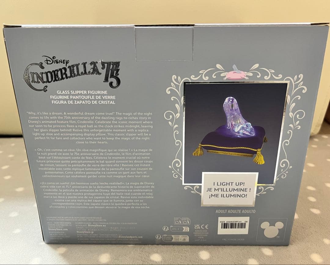 ディズニーストア シンデレラ 75周年 ライトアップ フィギュア ガラス