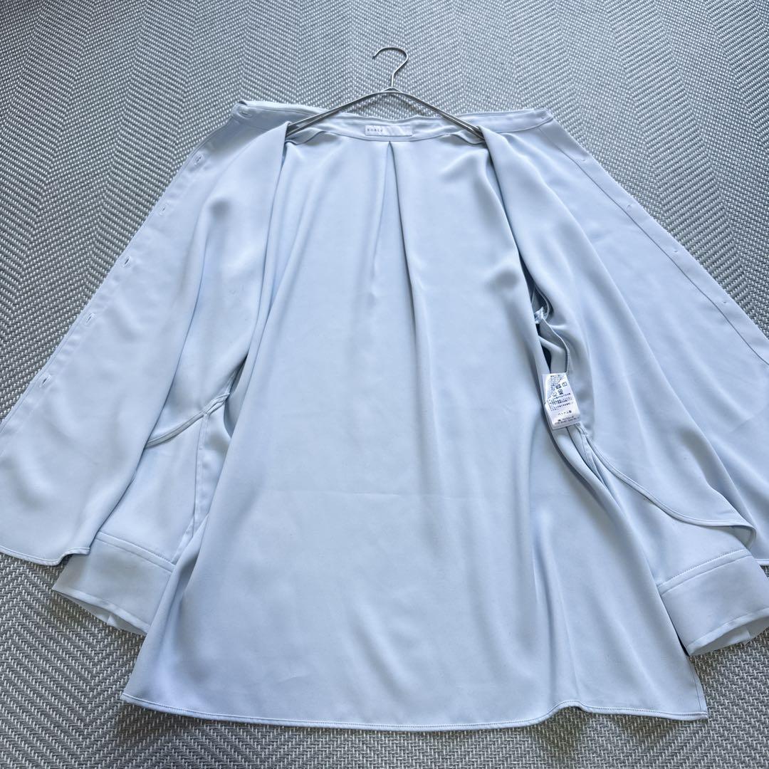 極美品 ノーブル Noble シーズンカラープレーンシャツ サックスブルー