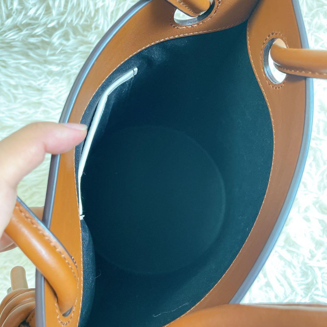 美品✨オルセット CORDAバケットバッグ ノット 牛革 巾着袋付き バイ