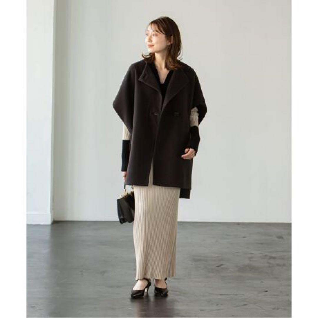 美品】Noble ノーブル MTRリバーポンチョジレ カシミヤ混 ウール