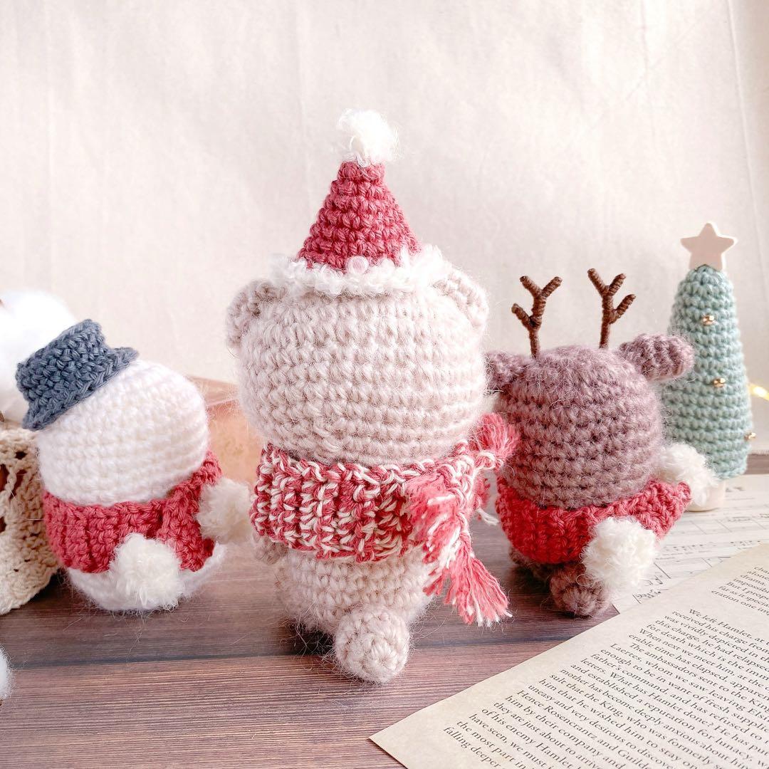 ほっこり冬の仲間たちのクリスマスあみぐるみセット - メルカリ