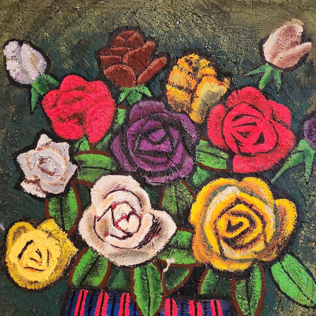 田渕眞兒　油絵　油彩画　薔薇シリーズ　花　No.10-25+s