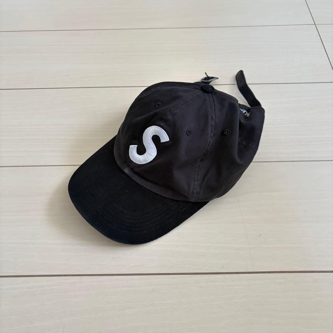《美品》supreme キャップ　黒　2-Tone S Logo 6-Panel