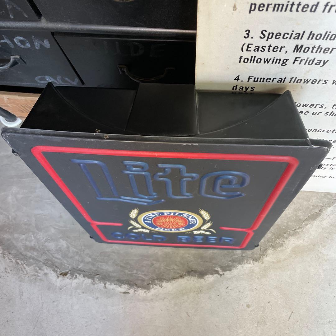 80's ヴィンテージ Miller Lite Beer ライトサイン 看板 - メルカリ