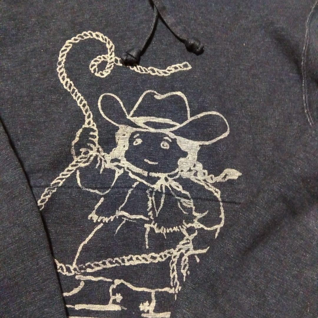 28日まで45R☆ウマッコちゃんプリントの908裏毛フーディ（インディゴ