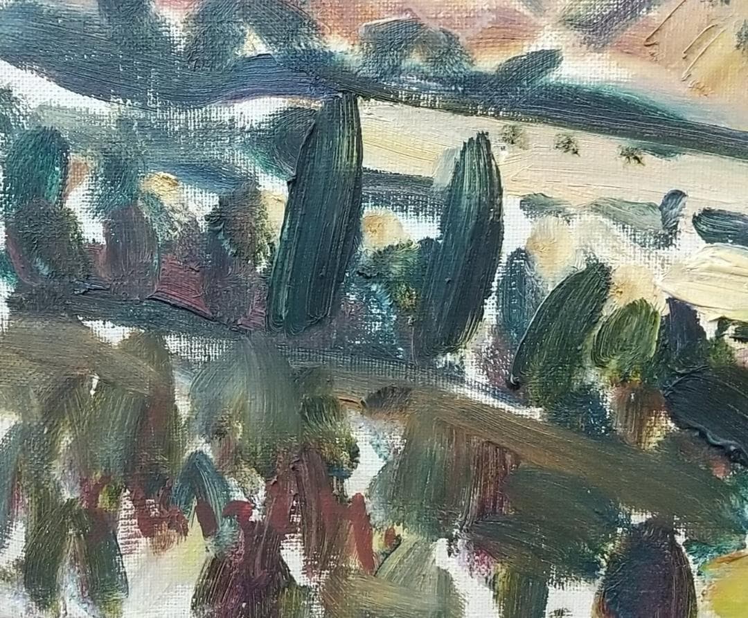 油絵「仙石原」´68 F6 油彩画 絵画 風景画 アート 箱根