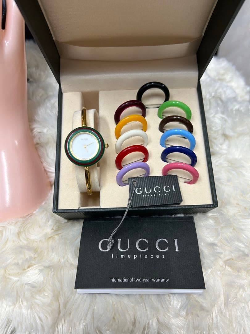 GUCCI 腕時計(クォーツ) 交換用リング付き - メルカリ