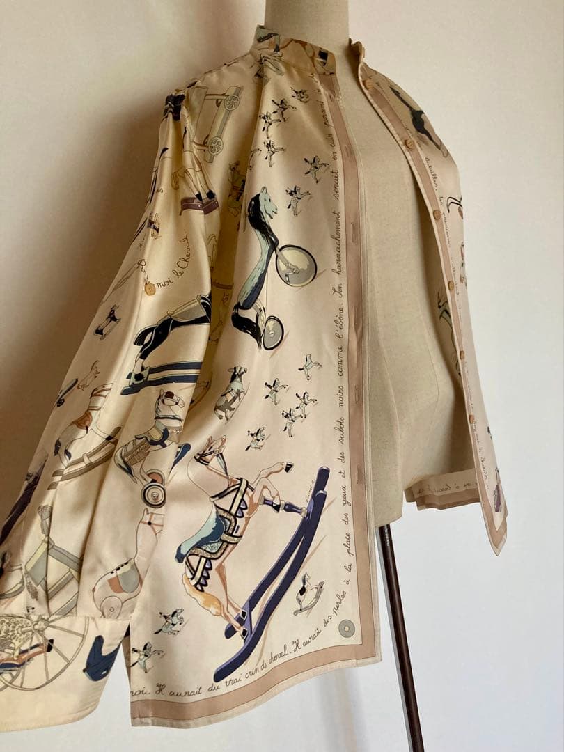 HERMES ロゴシャツブラウス マルジェラ期 『お馬の話をして
