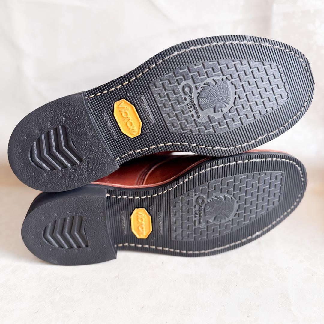 Chippewa チペワ 刺繍 黒タグ ワークブーツ レースアップ 7.5cm