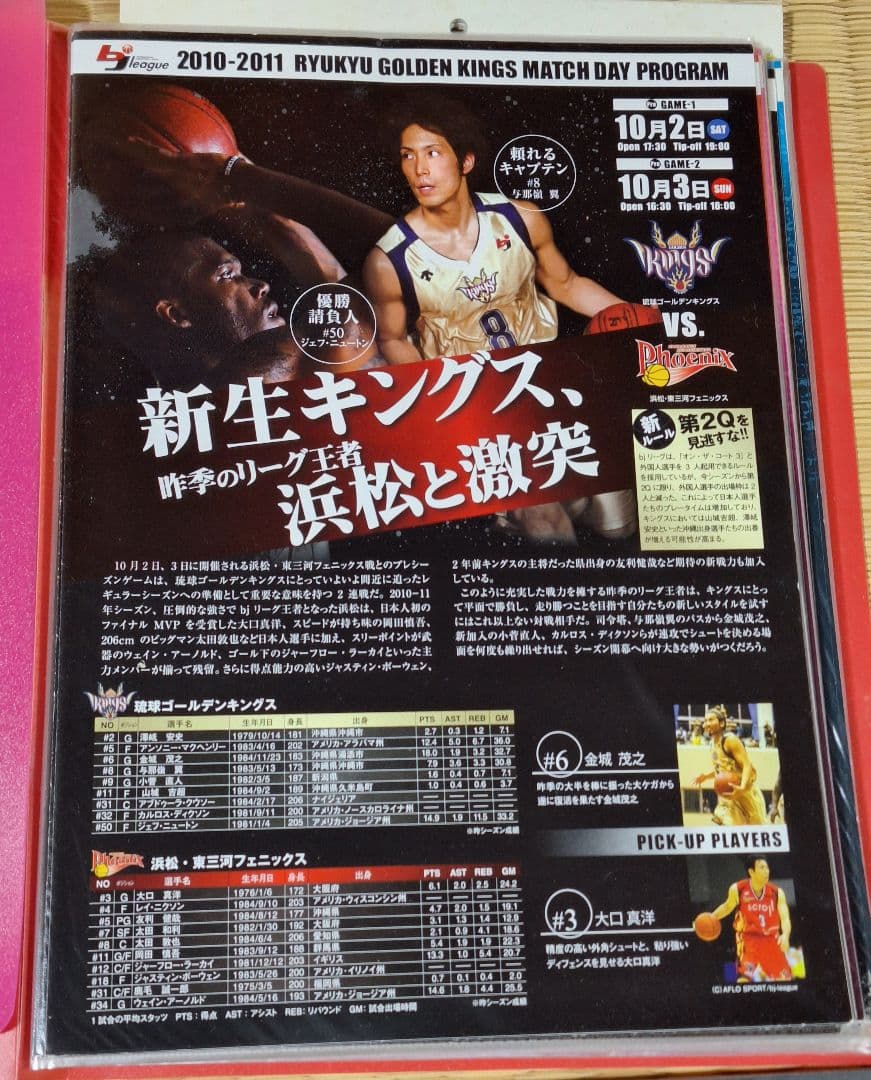 琉球ゴールデンキングス 2007年-2013年のパンフレットやカレンダー色々