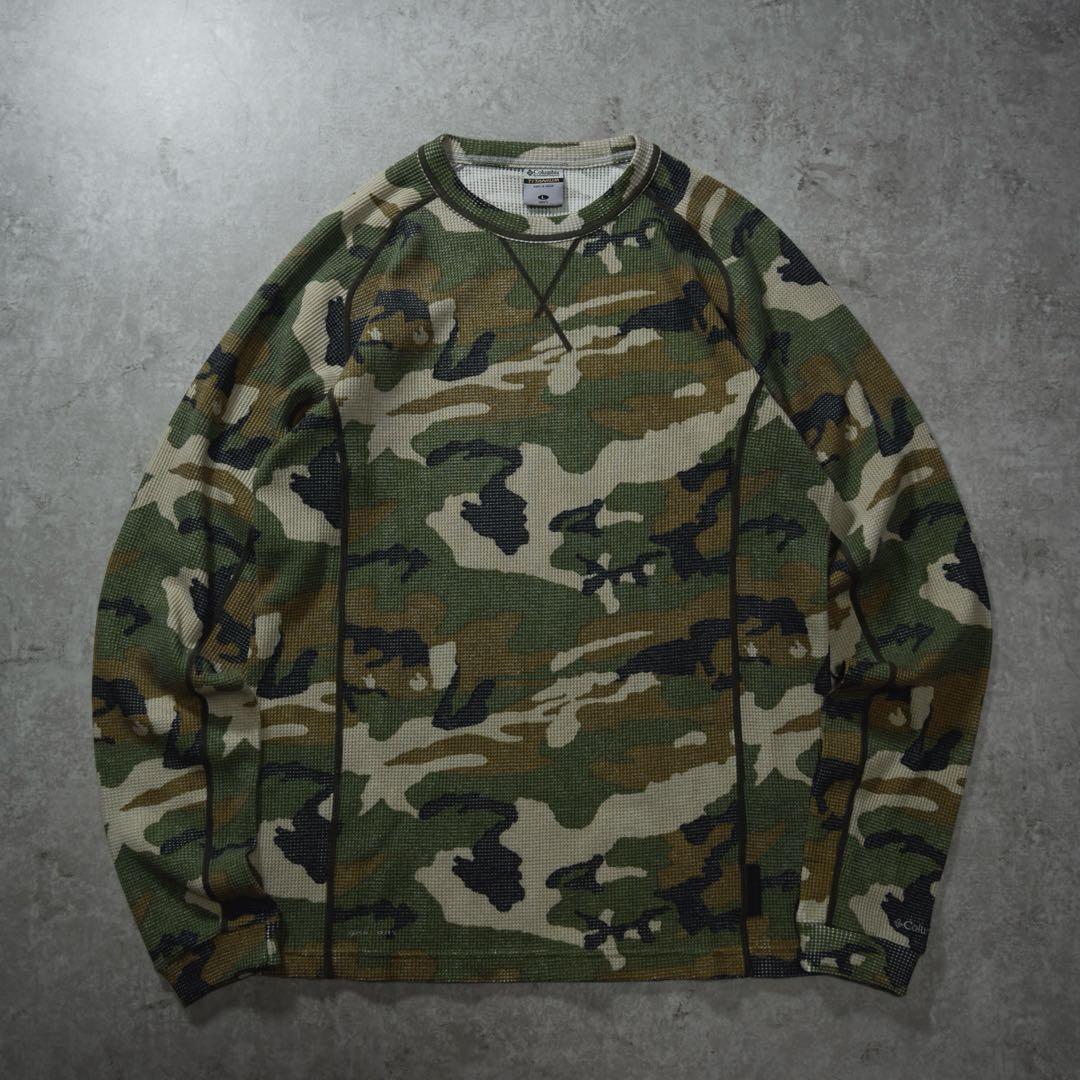 y2k Columbia サーマルロンT カモ柄 迷彩 ラグラン 前Vガゼット - メルカリ