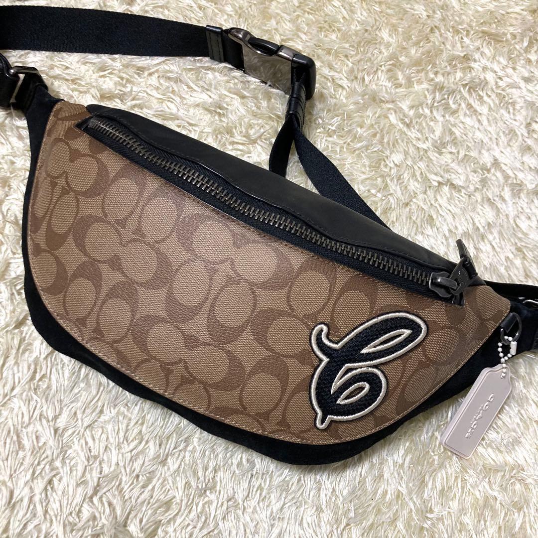 極美品】COACH コーチ ボディバッグ レザー PVC クロスボディ 現行