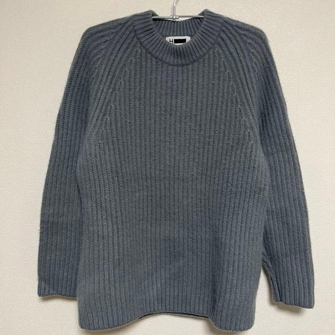 H beauty&youth カシミヤ100% リブ クルーネック ニット - メルカリ
