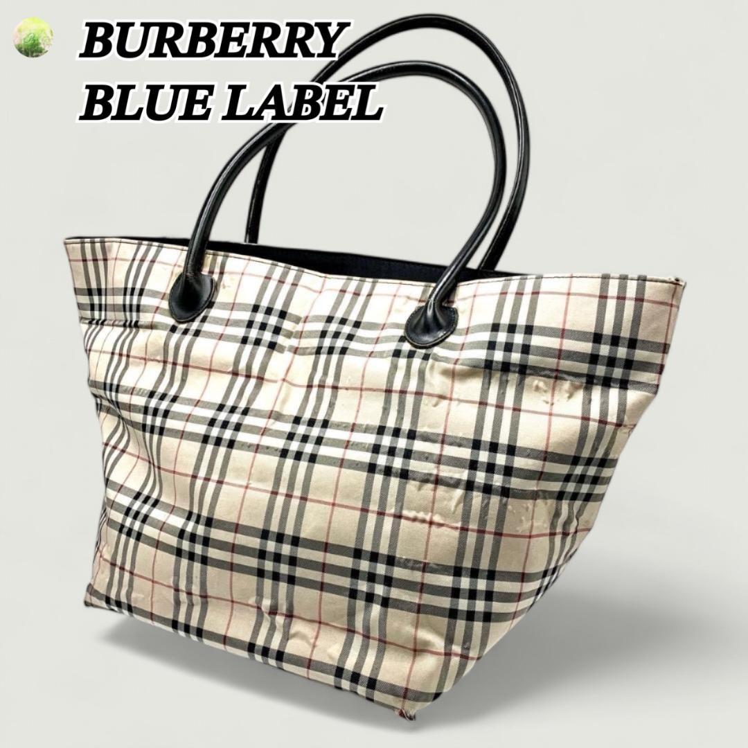 バーバリー ブルーレーベル トートバッグ ノバチェック 舟形 BURBERRY