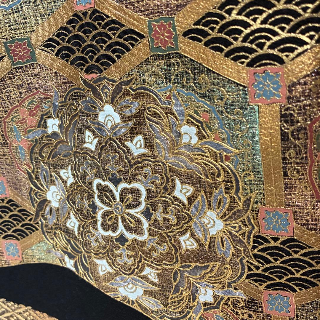 D93 黒留袖 華文 金彩 正絹 着物 袷 美品 - メルカリ