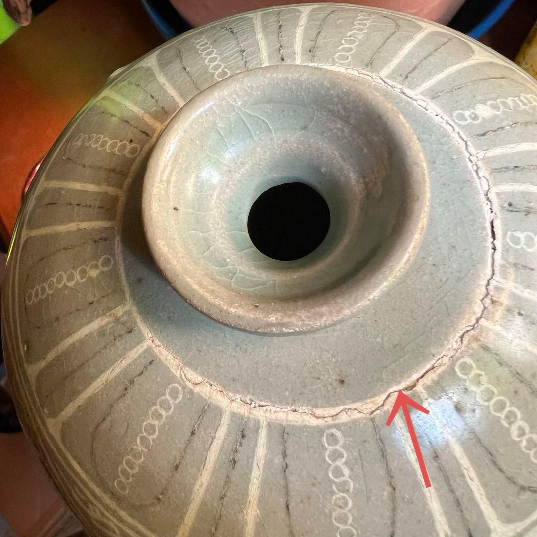 梅瓶 李朝 双魚 遊魚文 梅瓶 朝鮮 古美術 骨董 高麗 青磁 粉青沙器 魚