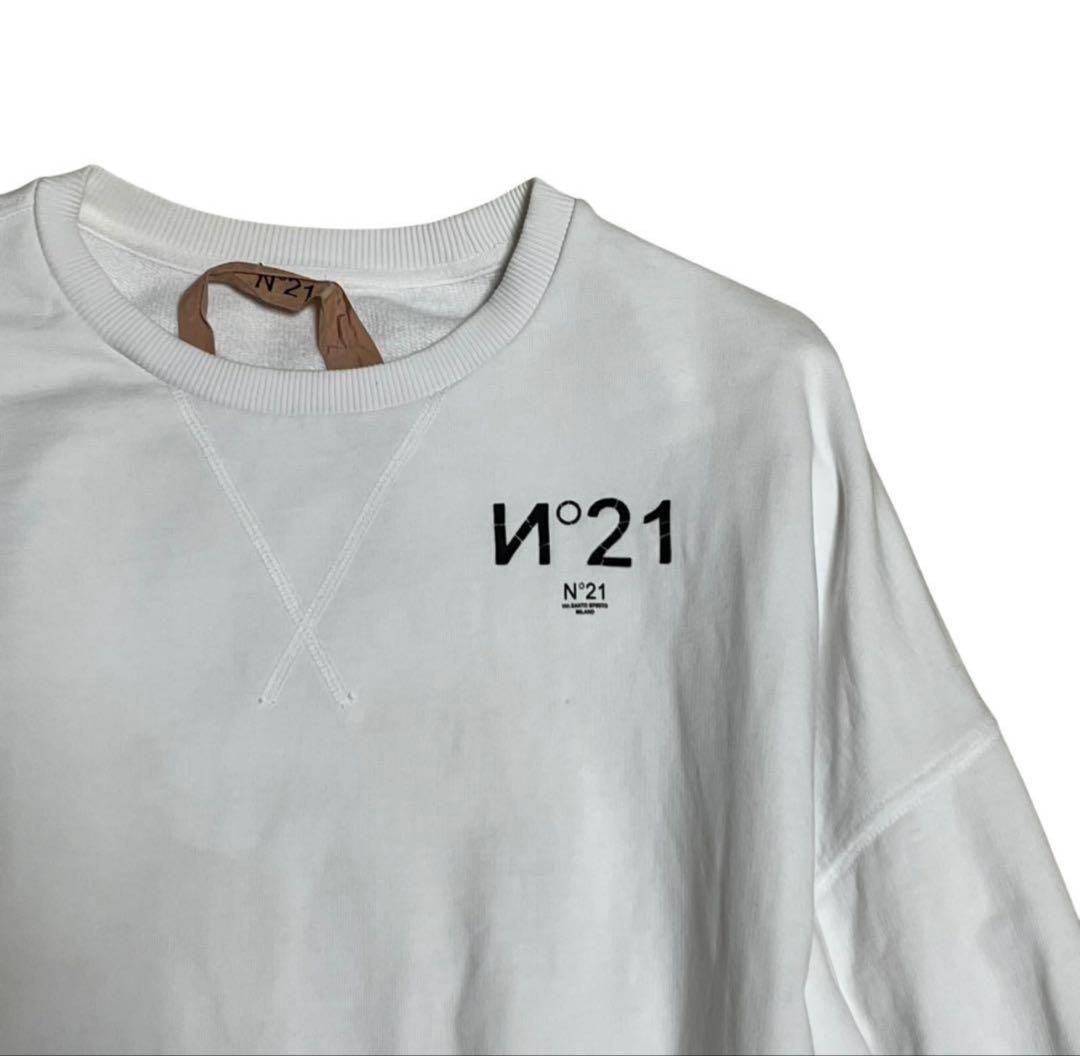 N°21 スウェット ホワイト 38 ロゴ トレーナー - メルカリ
