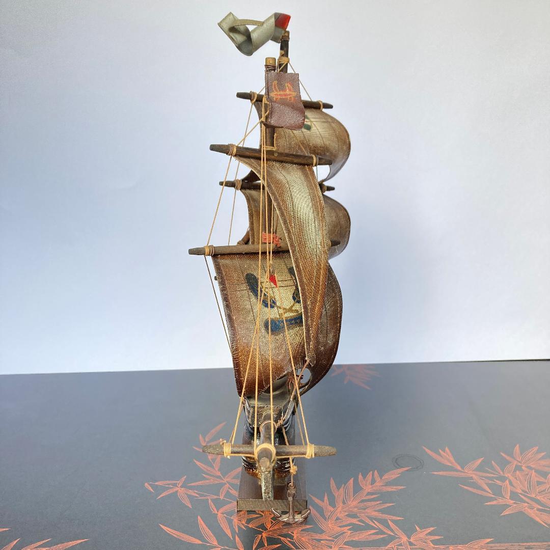 木製 スペイン 船 模型 ガラスケース 付