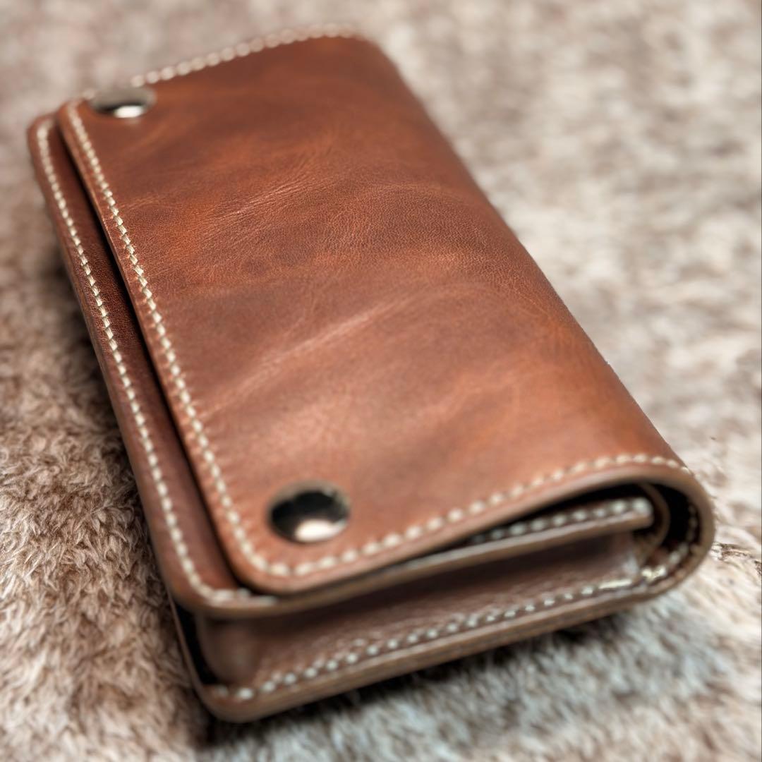 ◎ラスト1点.大人の渋さ漂う.二つ折り.オイルヌメシャグポーチ◎