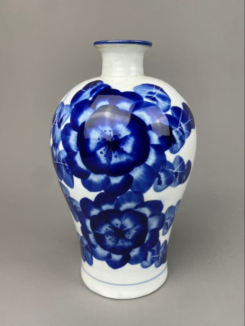 中国美術 青花 花瓶 年代物 花器 徳利 ブルーローズ 染付 花入 - メルカリ