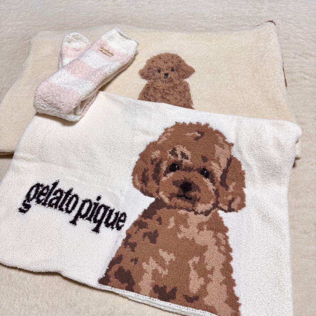 最終値下☆ジェラートピケ トイプードル ジャガードマルチカバー