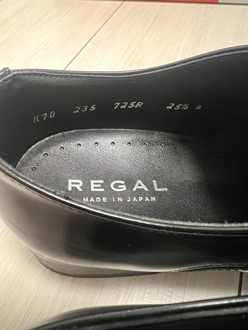 REGAL 725R AL ブラック 紳士靴 ストレートチップ 25.5cm 黒