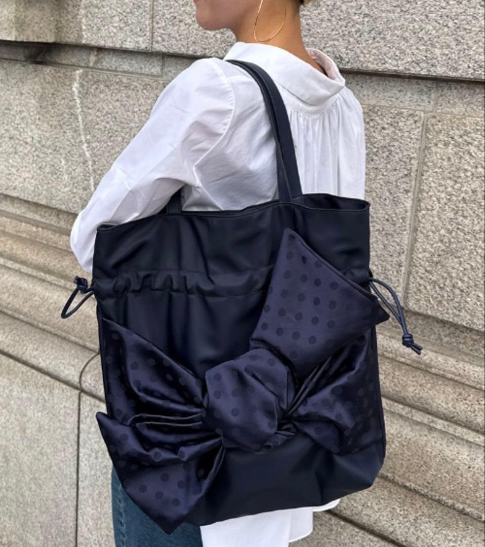 【JENNE】リボントートバッグブラック水玉 JENNEリボントートバッグ｜JENNE(ジェンヌ)公式通販：パリジェンヌの