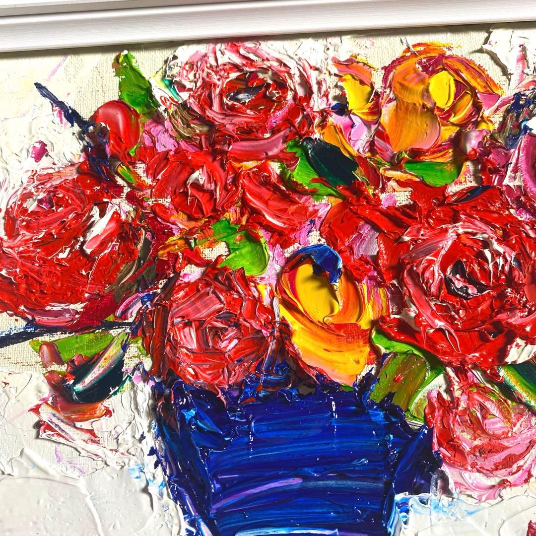 題名【　バラ　　】◾️油彩画　SMサイズ◾️兼田美佐子　原画　本物