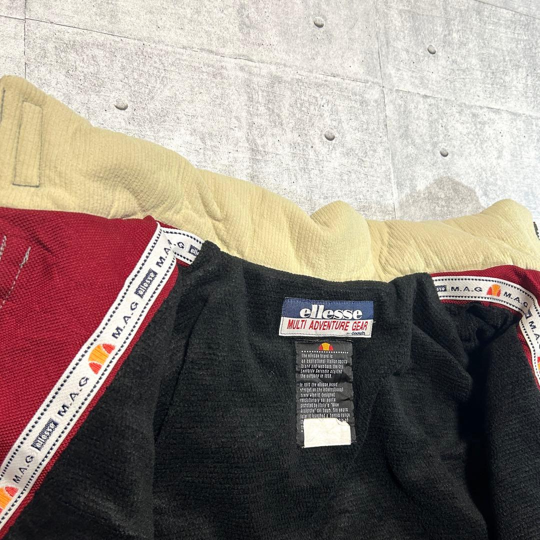 ellesse エレッセ スキーウェア スノーボードウェア ワインレッド白