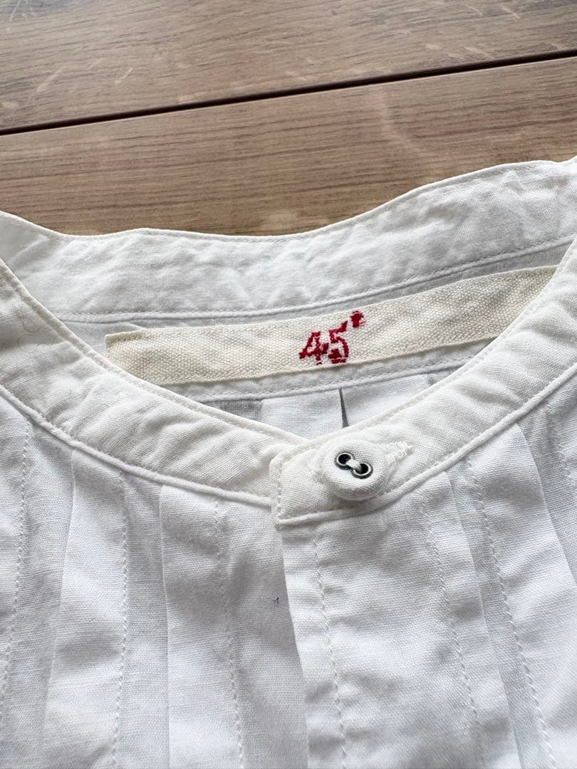 45R 45RPM ピンタック スタンドカラーシャツ コットンシャツ - メルカリ