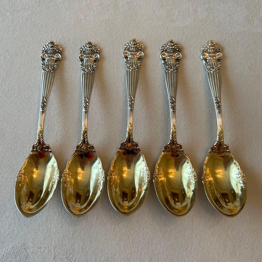 ローズガーランド】薔薇紋 米国 スターリングシルバー スプーン5本