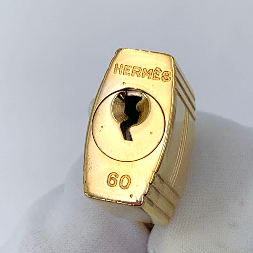 HERMES エルメス カデナ 60番 ゴールド 24Kメッキ 鍵付き 南京錠