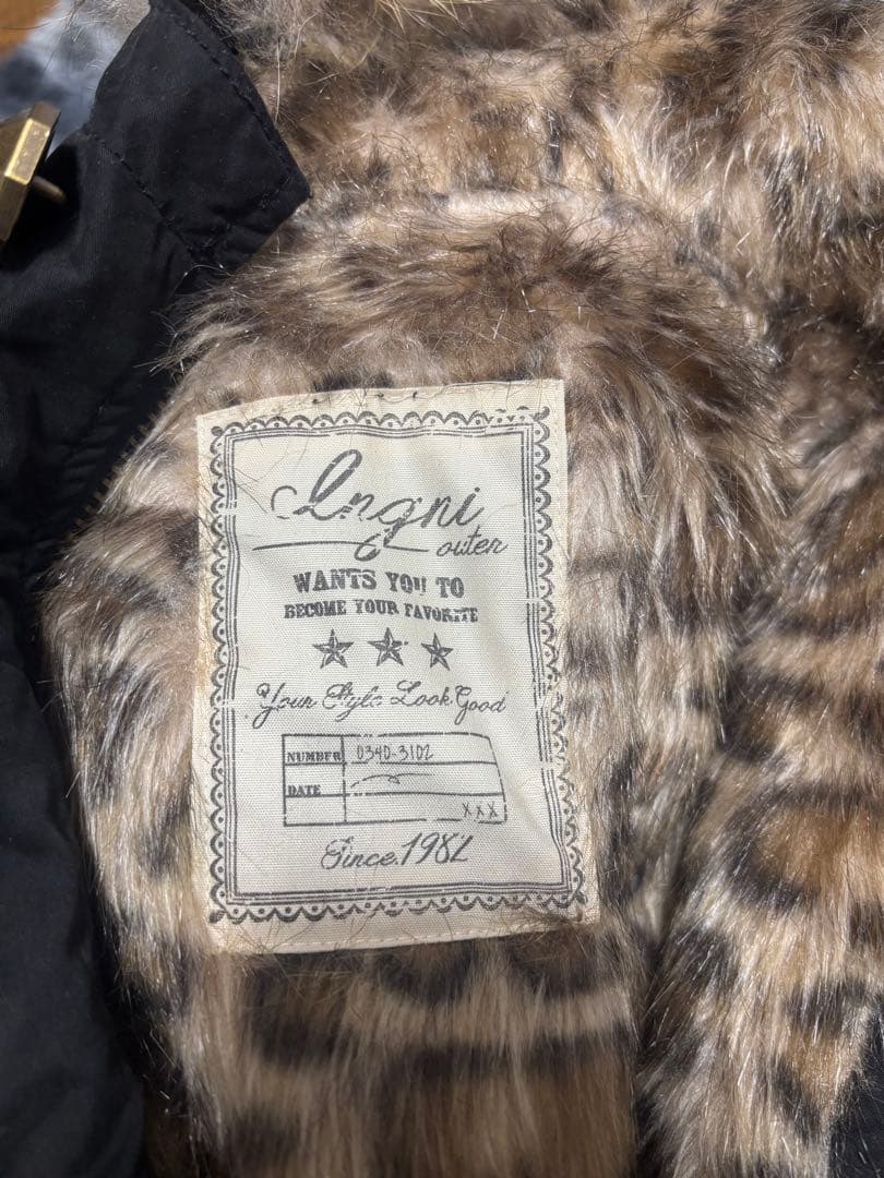 00s y2k グランジ 平成ギャル モッズコート ヒョウ柄 ファー付き3way