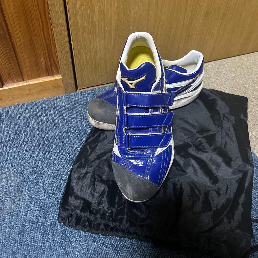 Mizuno グローバルエリートスパイクシューズ 青 ベルクロ 収納袋付き MIZUNO（ミズノ） GlobalElite グローバルエリート マリオオリジナル
