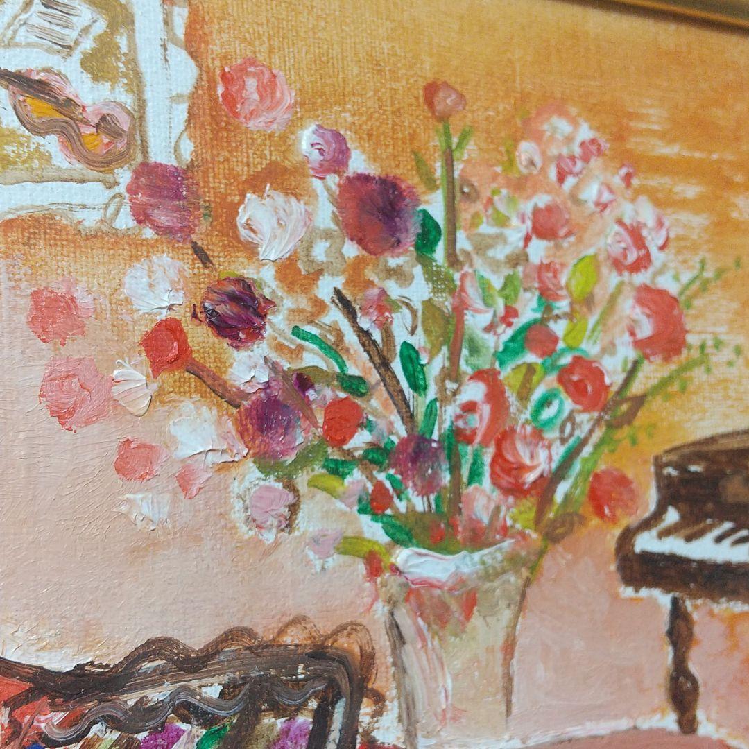 油絵 『赤いソファーの少女と室内』織田広比古先生 - メルカリ