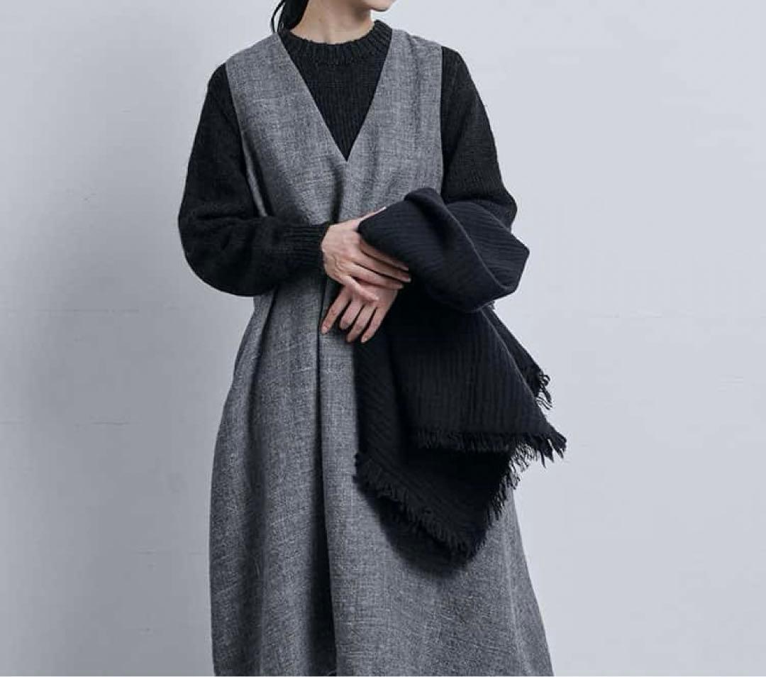 中川政七商店 ウール麻ツイードワンピース ワンピース ジャンパー