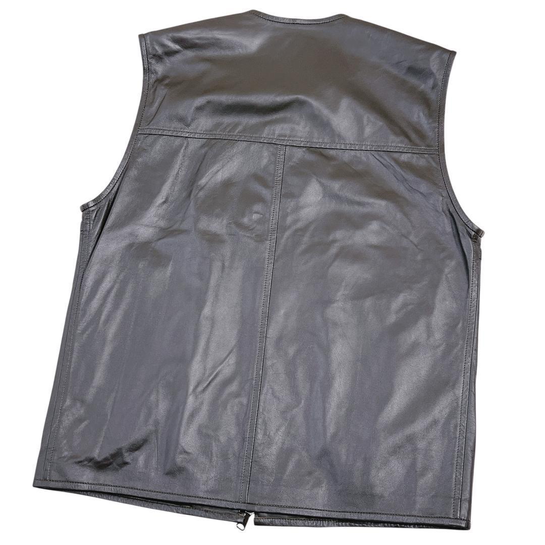 EMMETI ラムナッパレザー ベスト M 羊革 焦げ茶系 エンメティ 新品