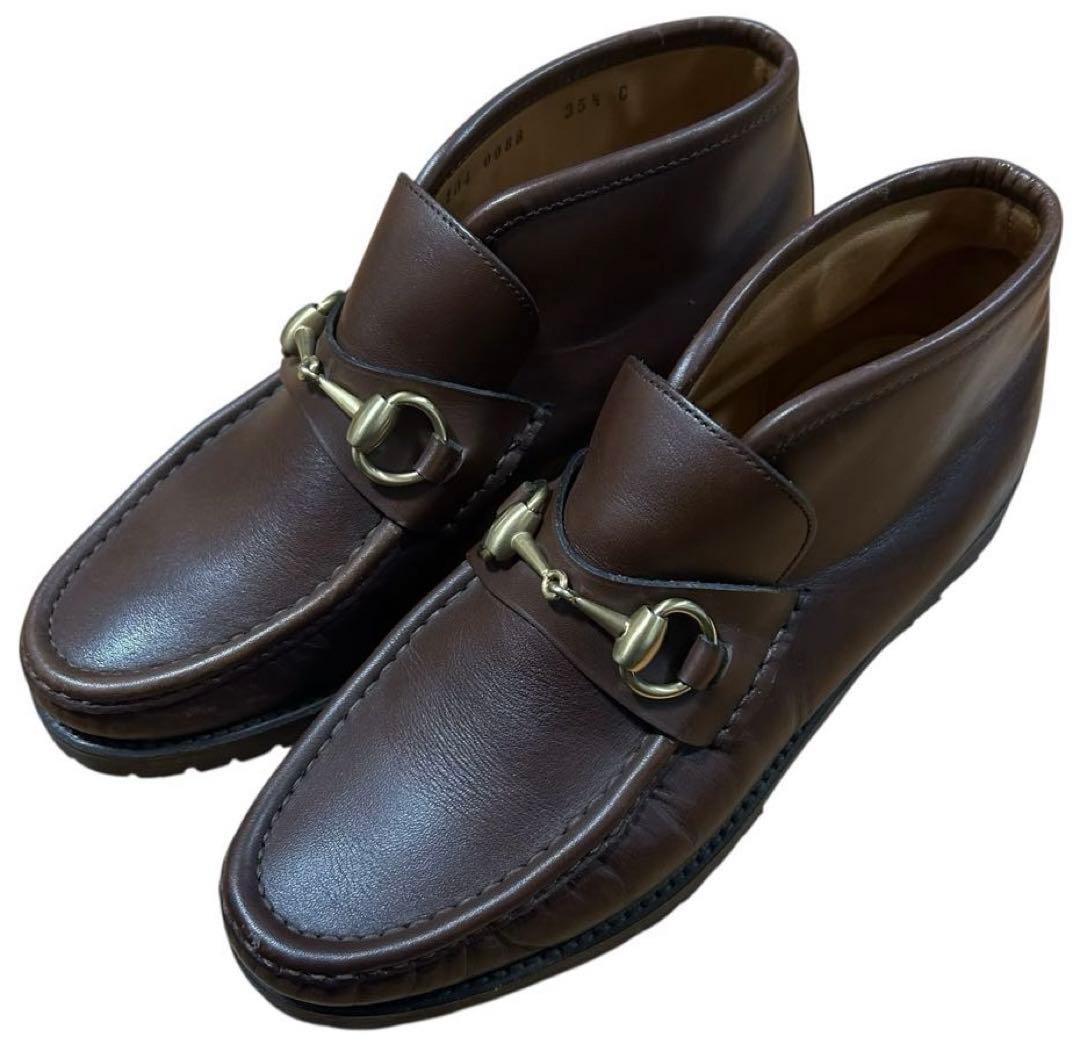 GUCCI グッチ ハイカット ローファー ショートブーツ ホースビット GUCCI グッチ ホースビット ローファー ハイカット ビブラムソール