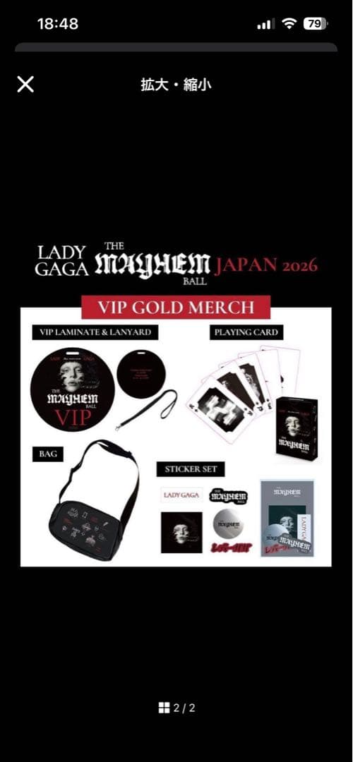 m*9様 Lady Gaga The Mayhem Ball VIP Gold - メルカリ