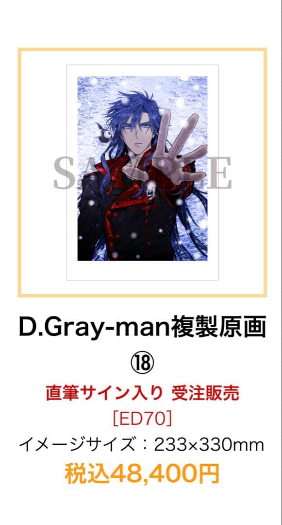 D.Gray-man原画展 複製原画 18 神田ユウ - メルカリ