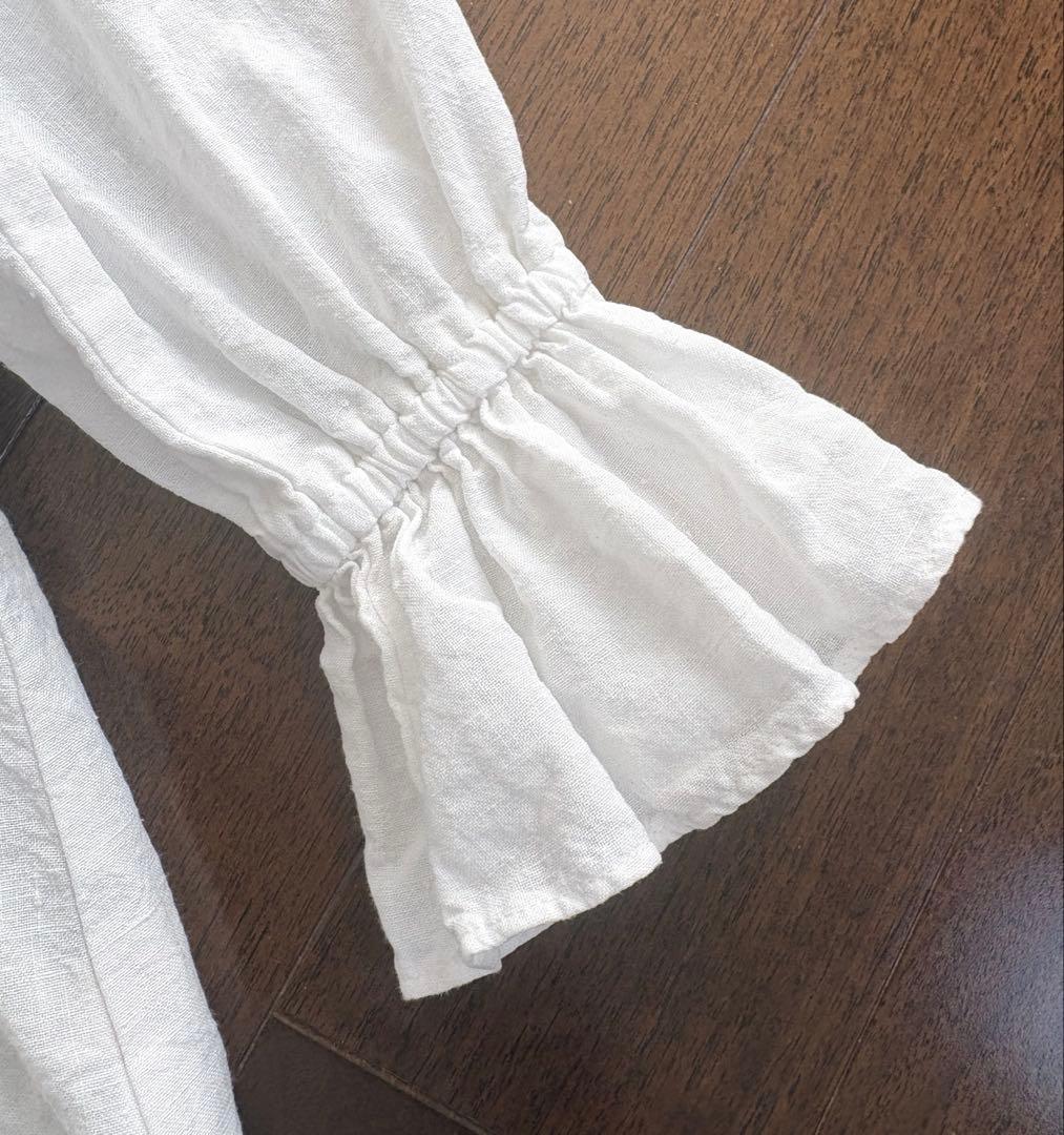 リネン近江晒しラッフル袖2wayブラウス - メルカリ