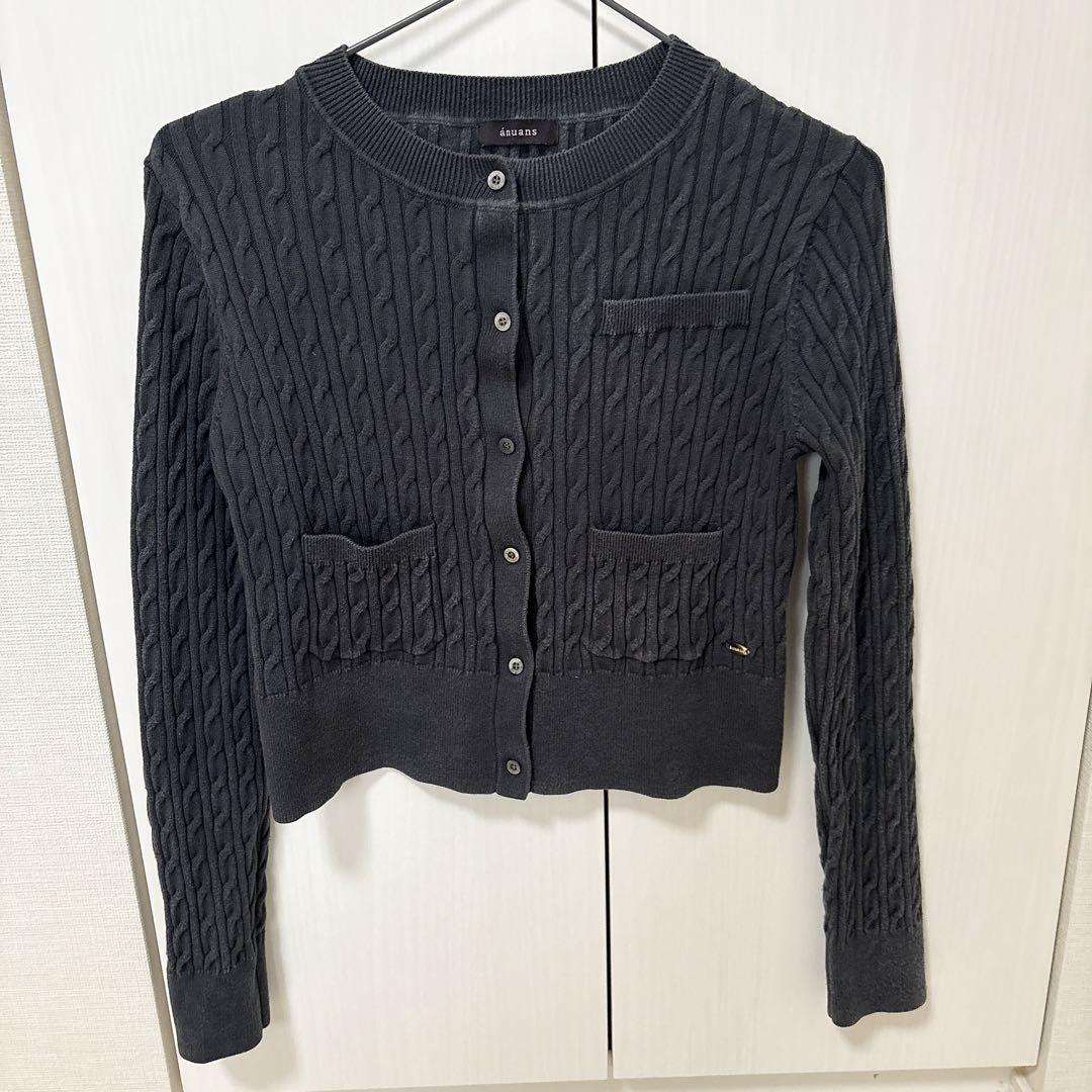 anuans リトルケーブルニットカーディガン - メルカリ