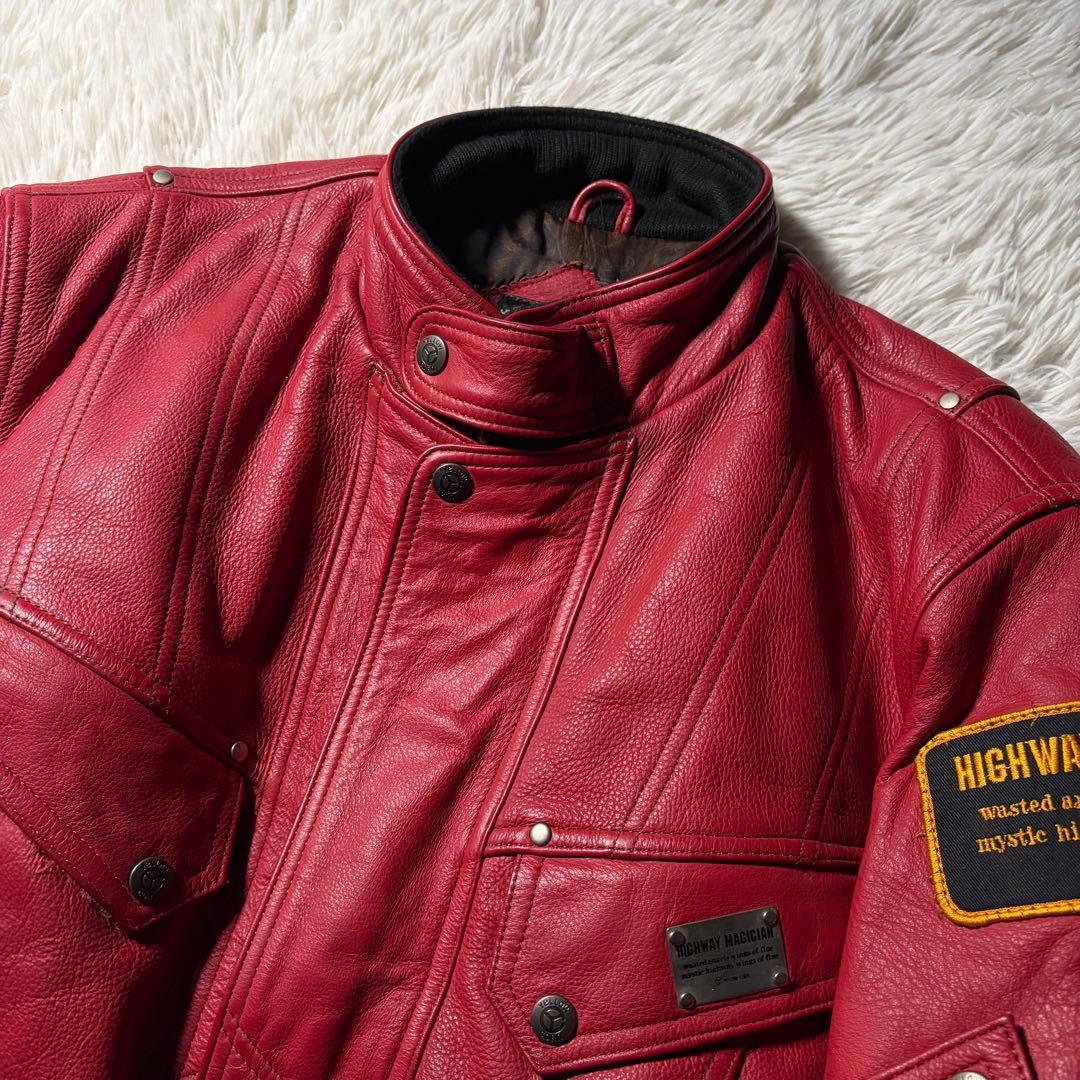 t*9様 美品□イエローコーン バイクウェア 本革 レッド L - メルカリ