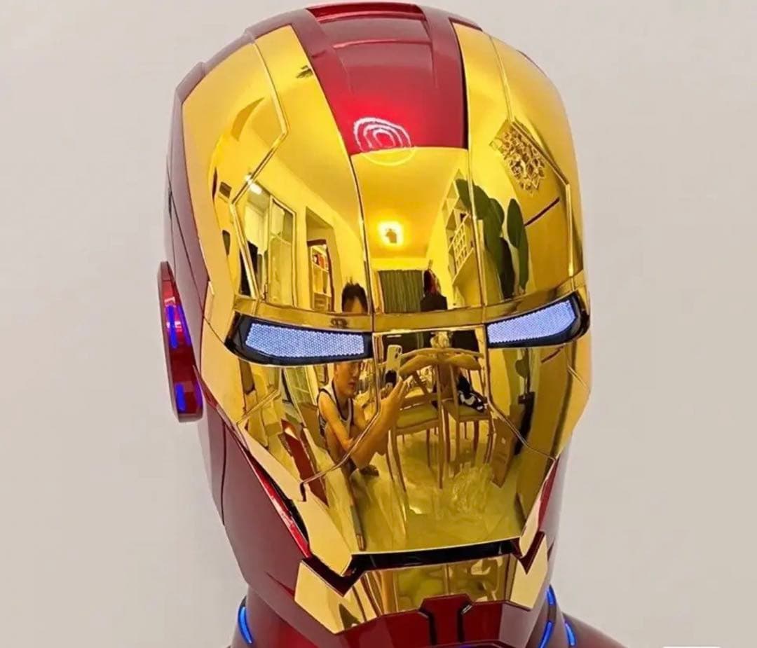 アイアンマンヘルメット自動開閉 音声認識開閉可能 AUTOKING ゴールド
