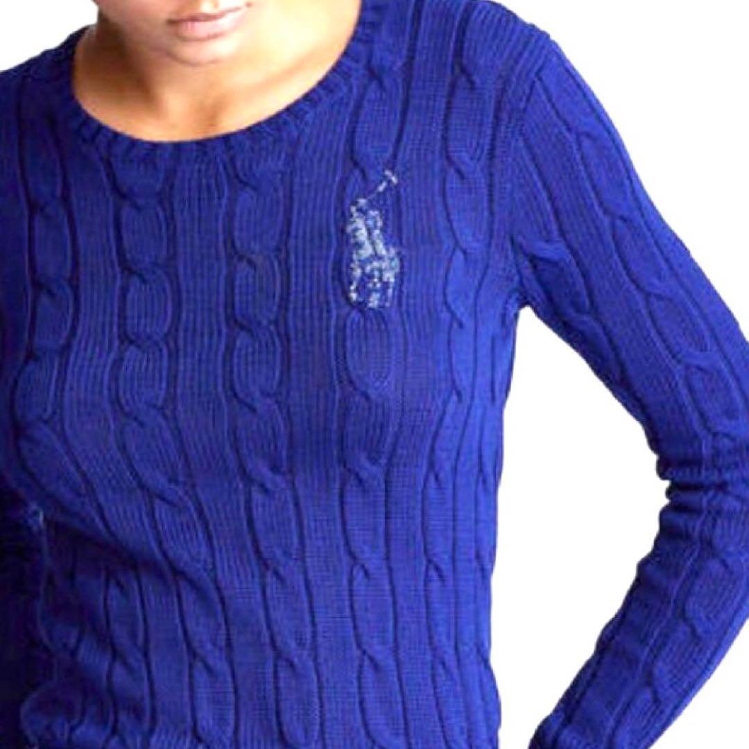 美品＊ポロラルフローレン ビーデッドポニー ケーブルニットセーター