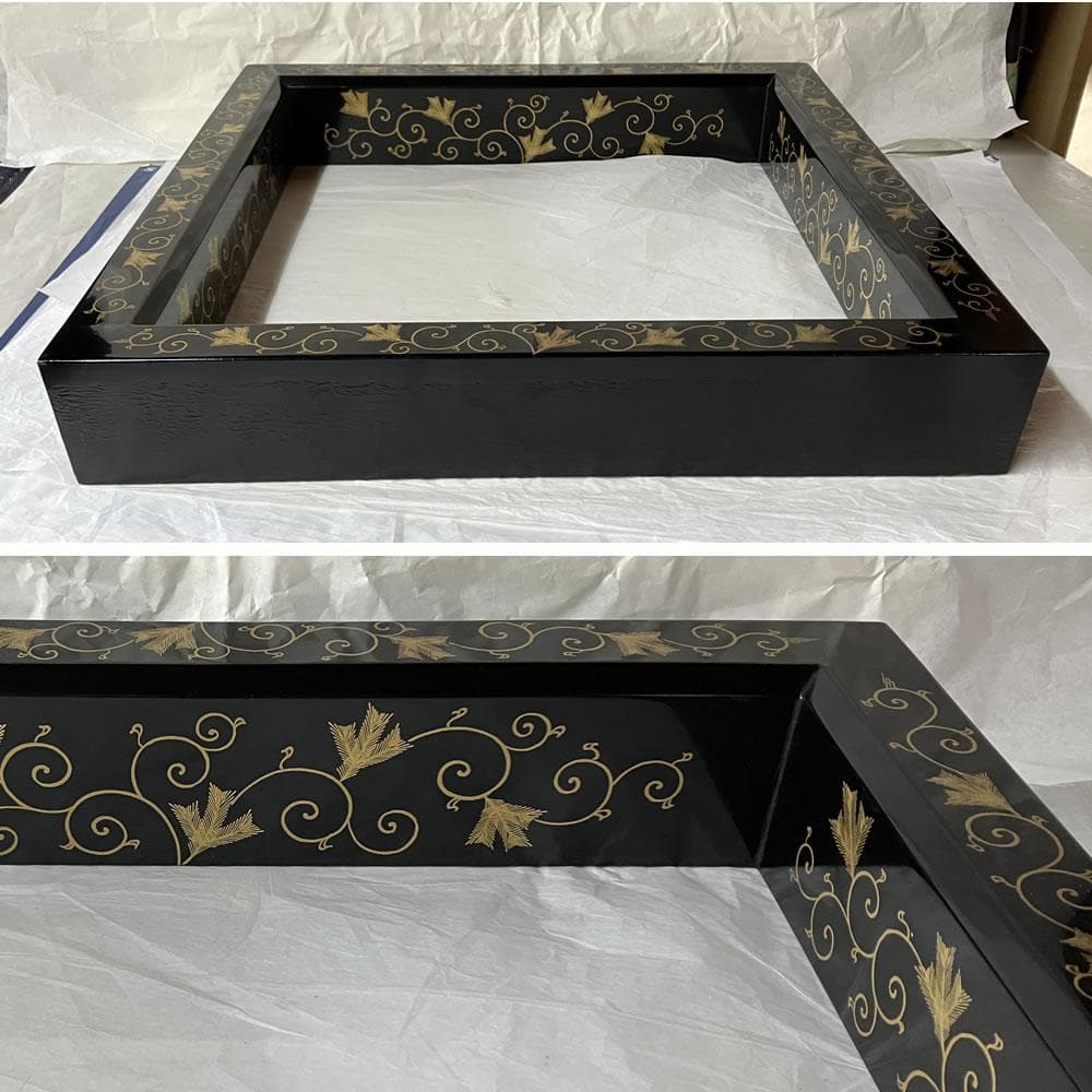 F1473 良庵 作 唐松蒔絵 炉縁 共箱 茶道具 - メルカリ